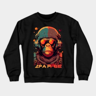 Anime Cyber Ape (Sci-Fi Ape Vintage Retro Future Design Cyberpunk Space Ape) Crewneck Sweatshirt